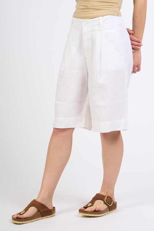 Bermuda in Lino Bianco Donna