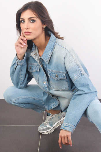 Giacca Denim Strass Denim Blue - 8