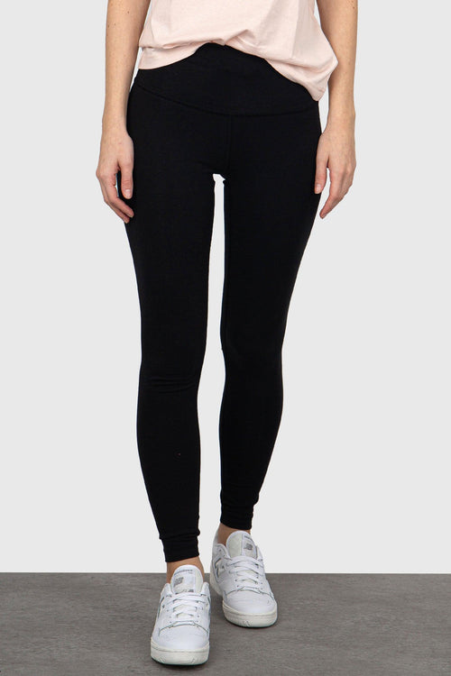Legging Cotton High Rise Nero Donna
