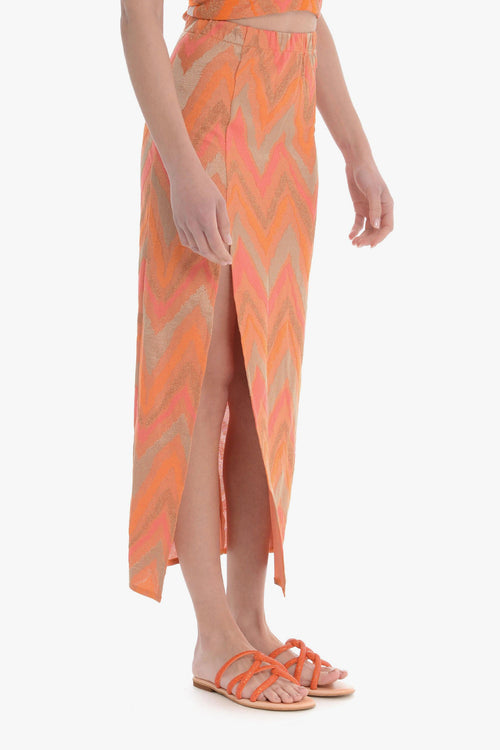 Gonna Multicolore Donna Chevron Lurex - 2