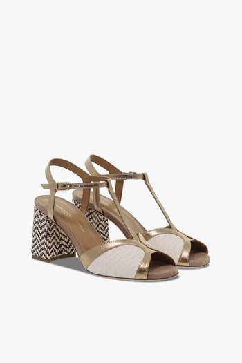 Sandalo con tacco - bronzo e panna Donna Sandalo con tacco - 5