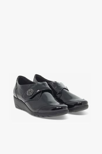 Scarpa bassa BRANDA MOBILS ERGONOMIC in vernice nero - 5