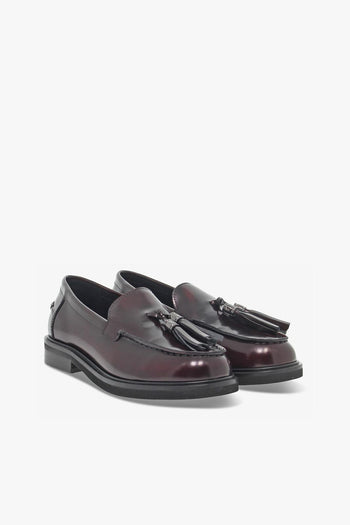 Scarpa bassa STILE INGLESE COLLEGE CON NAPPE in spazzolato bordeaux - 5