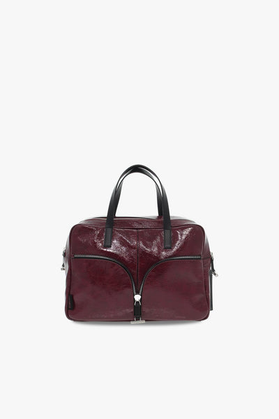 Borsa a mano NANCY HANDBAG NAPLAK in vernice vino e nero Donna Borsa a mano