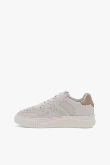 Sneakers LAURA 3B39 in pelle e vernice bianco e beige - 3