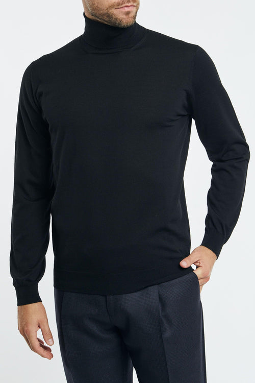 Maglia Dolcevita Royal Merino Nero - 2