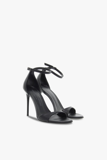 Sandalo con tacco FERRAGNI COLOR BLACK in nappa nero - 5