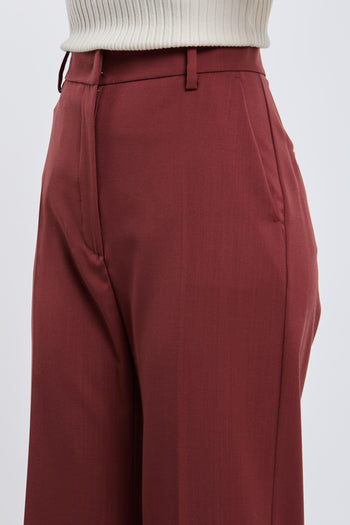 Max Mara Pantalone 100% WV Rosso - 4