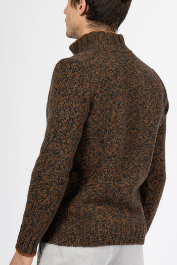 Cardigan Zip Marrone Uomo - 6
