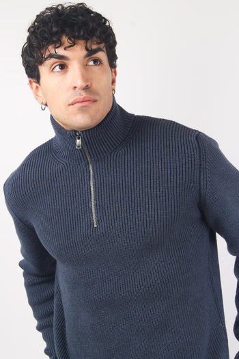 Maglia Mezza Zip Costa Inglese Blu Notte - 6