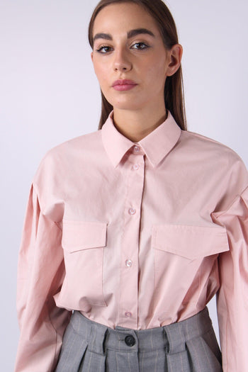 Camicia Over 2 Tasche Rosa - 9