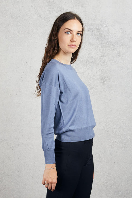 Crew Neck Sweater Blu Donna - 1