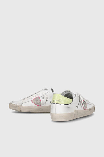 Sneaker Prsx Veau Croco Pop Blanc Jaune Bianco/giallo Fluo Donna - 4