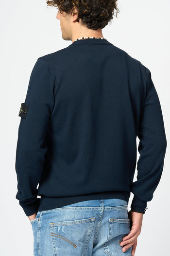 Maglia in Cotone Morbido Blu Uomo - 4