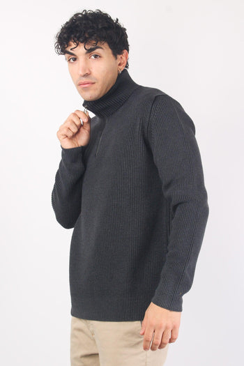 Maglia Mezza Zip Costa Inglese Nero - 5