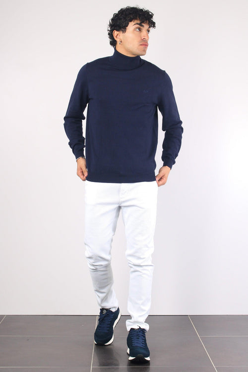 Maglia Collo Alto Basica Navy Blue