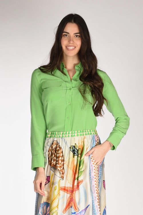 Camicia Tasche Verde Donna - 2