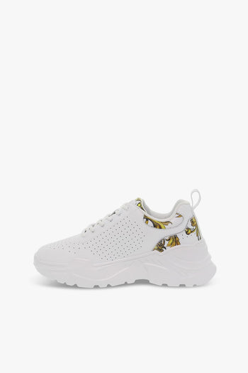 Sneakers JEANS COUTURE SPEEDTRACK in pelle bianco e oro - 3