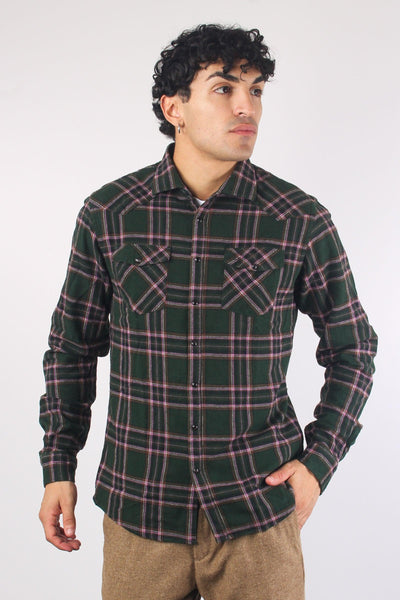 Camicia Texana Check Verde