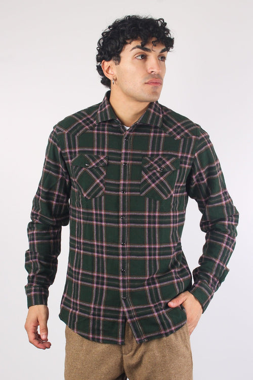 Camicia Texana Check Verde