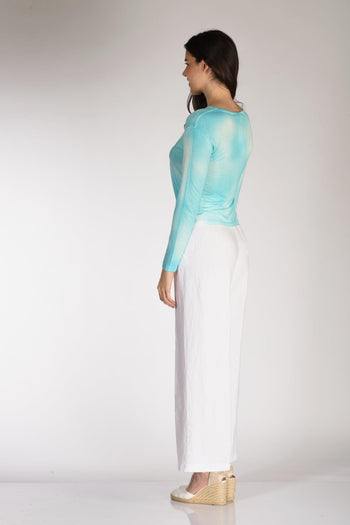 Maglia Girocollo Azzurro Chiaro Donna - 5