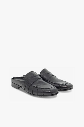 Sandalo basso SABOT MOCASSINO in pelle nero - 5