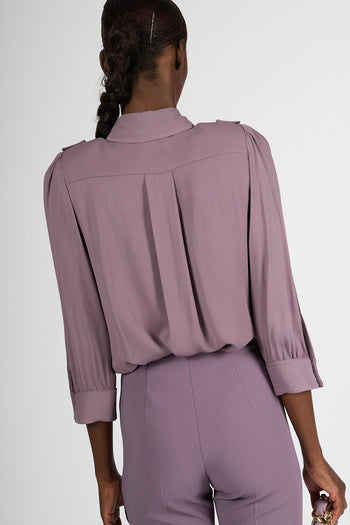 Camicia con Tasche Lilla Donna - 5
