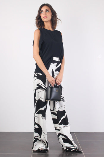 Pantalone Fantasia Astratta Bianco/nero - 6