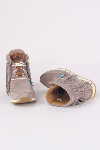 Stivaletto Allacciato Frange Grigio - 5