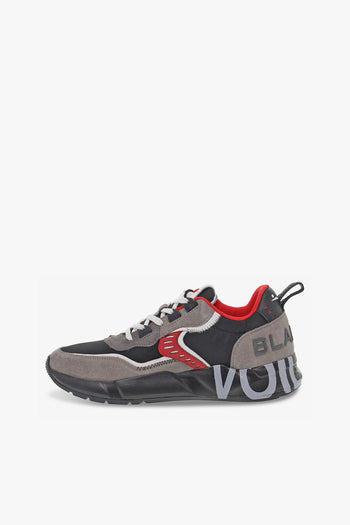 Sneakers CLUB01 1B67 in camoscio e tessuto grigio e nero - 3