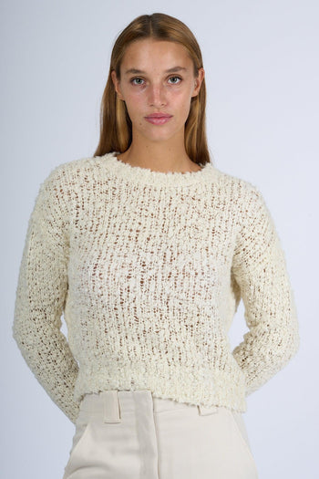 Maglia Boucle' Latte Donna - 3