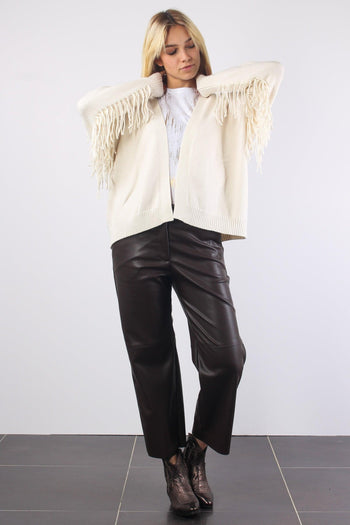 Cardigan Frange Crema - 3