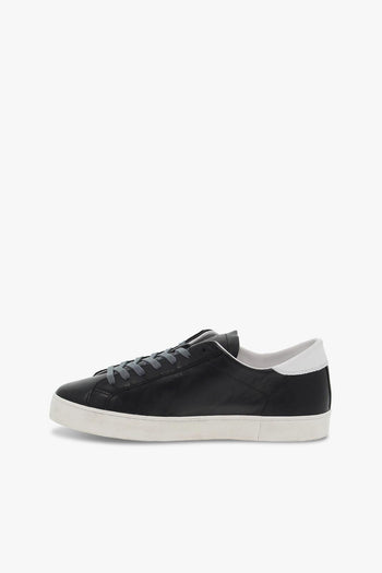 Sneakers HILL LOW CALF BLACK in pelle e camoscio nero e bianco - 3