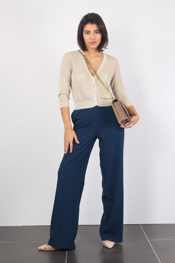 Cardigan Corto Traforato Oro - 4
