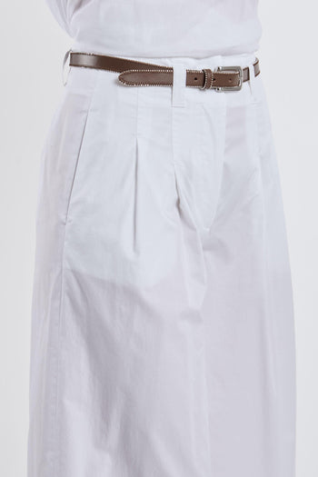 Pantalone Rasatello di Cotone Stretch Bianco - 6