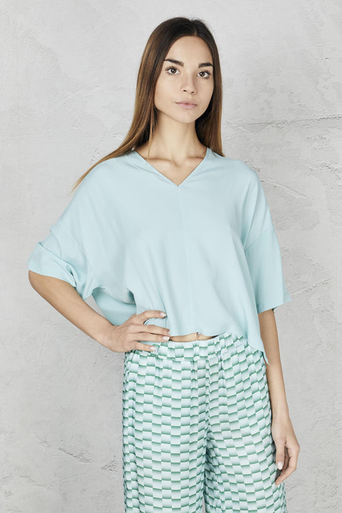 Maglia fluida in misto seta