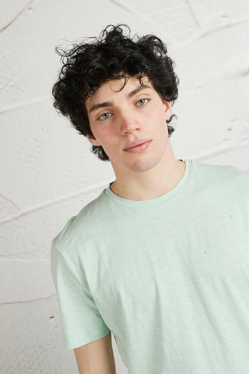 T-shirt Girocollo Cotone Colore Verde Menta - 7