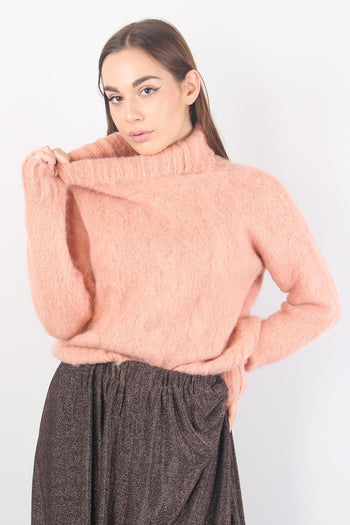 Maglione Collo Alto Lana Blush Pink - 6