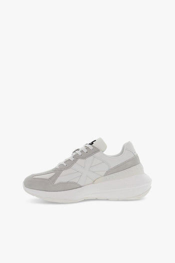 Sneakers BALENCIAGA in nylon e camoscio bianco e grigio chiaro - 3