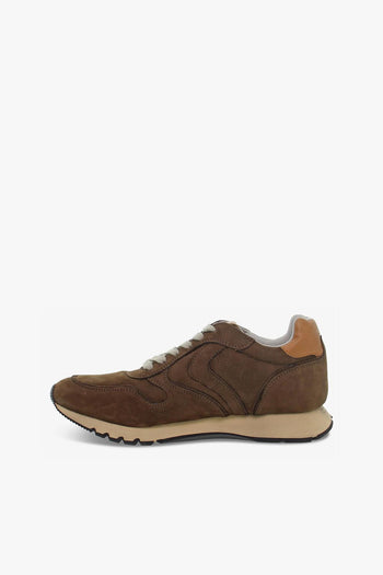 Sneakers LIAM PUMP in nabuk e pelle marrone e cuoio - 3