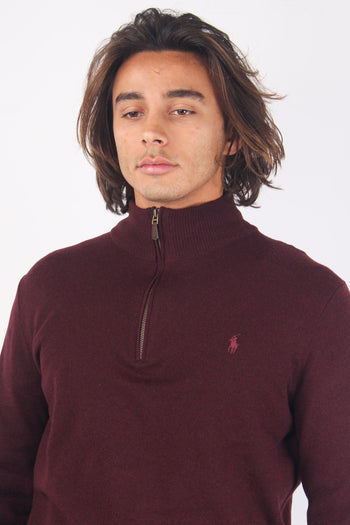 Maglia Mezza Zip Lambswool Aged Wine - 6