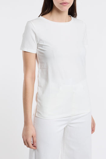 Max Mara T-shirt Mezza Manica 95% CO 5% EA Bianco - 3