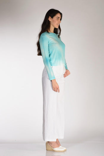 Maglia Girocollo Azzurro Chiaro Donna - 4