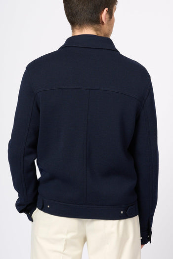 Bomber In Maglia Blu Uomo - 4