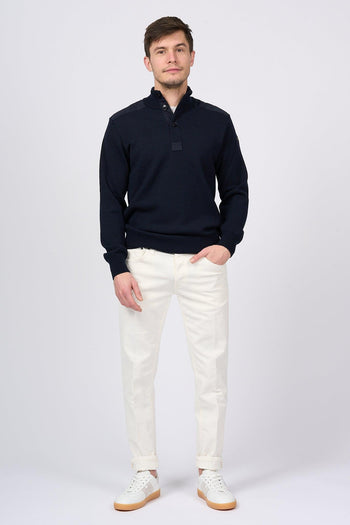 Maglia Bottoni Blu Uomo - 2