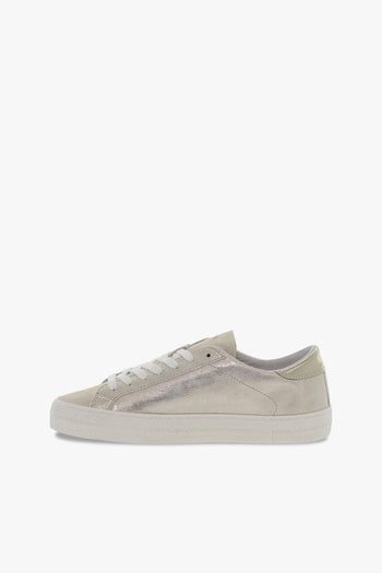 Sneakers HILL LOW STARDUST PLATINUM in laminato e nabuk platino e beige - 3