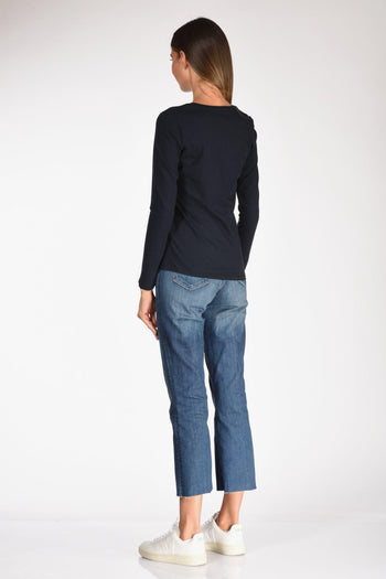 Paris Maglia Girocollo Blu Donna - 5
