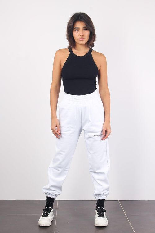 Pantalone Felpa Basico Bianco