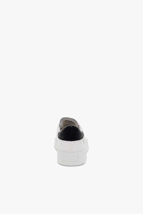 Sneakers LEVANTE CALF WHITE-BLACK in pelle bianco e nero - 2