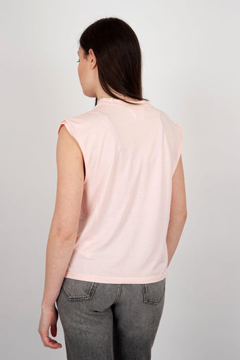 T-shirt Girocollo Suzana Cotone Rosa Chiaro - 4